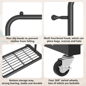 Sywhitta anti-slip end beads keep hangers secure on the rod.
