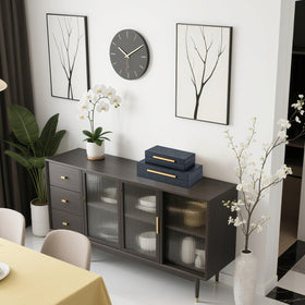 SYYSY elegant storage on shelves adds modern warmth to any room.
