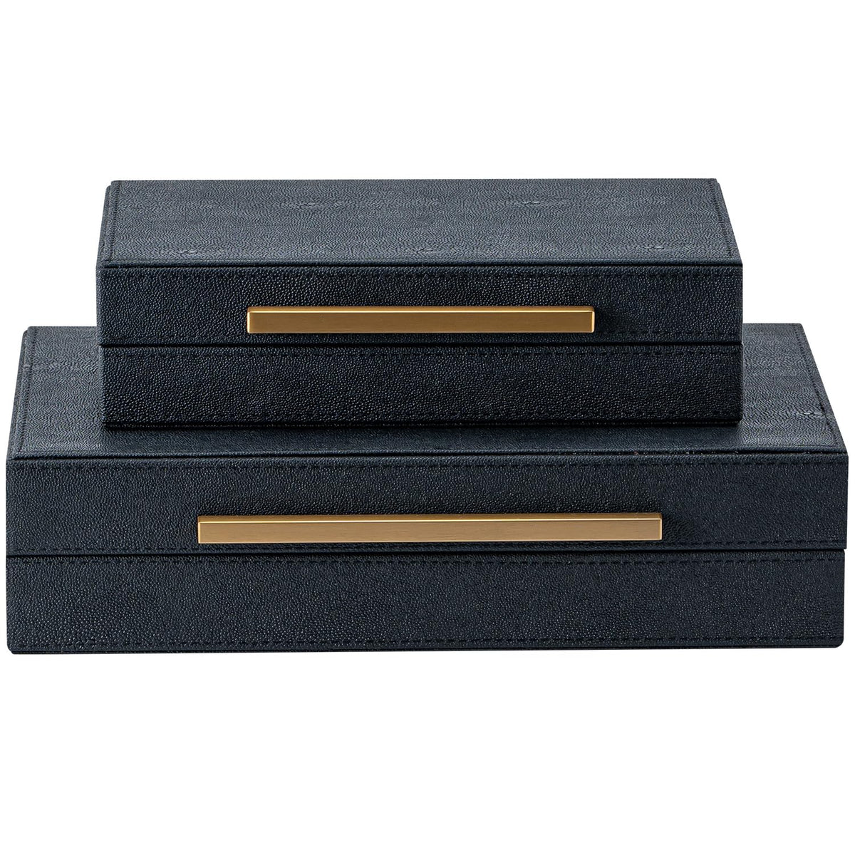 SYYSY gold-hinged storage boxes enhance desk organization and style.