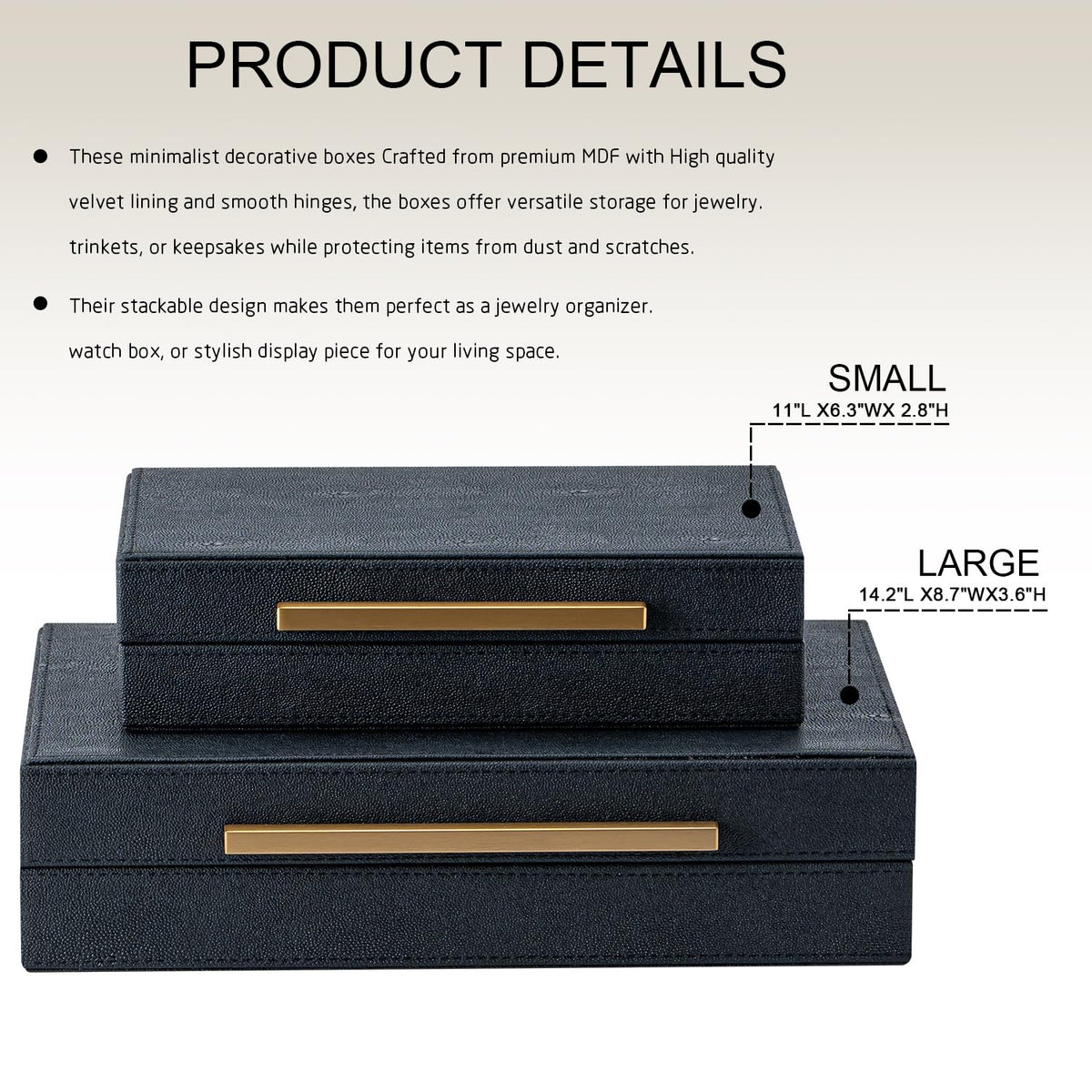 SYYSY gold hardware storage box on a table suitable for watches and trinkets.