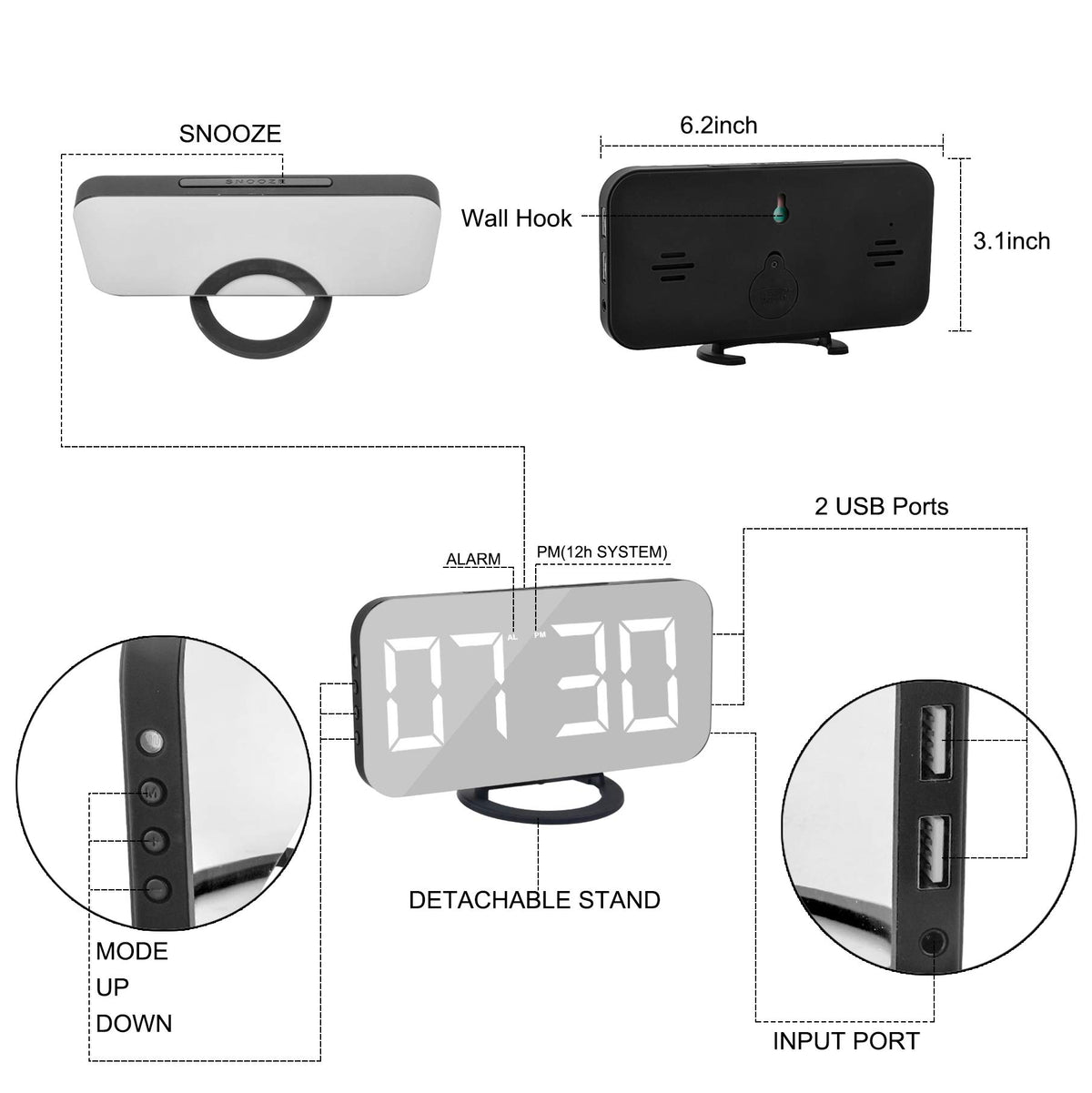 SZELAM dual USB ports charge devices while you get ready.
