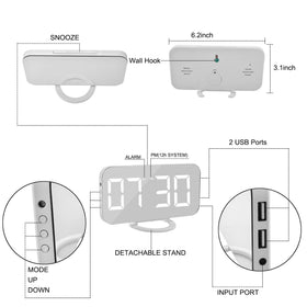 SZELAM digital clock shows 3-level brightness adapting to ambient light