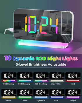 SZELAM digital display showing time in 11-color RGB options
