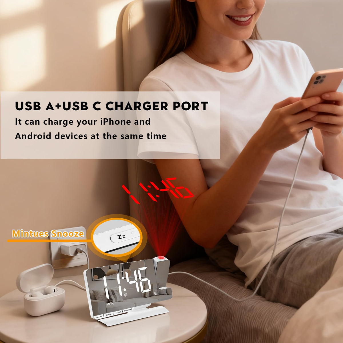 SZELAM dual-alarm three modes support weekday and weekend schedules