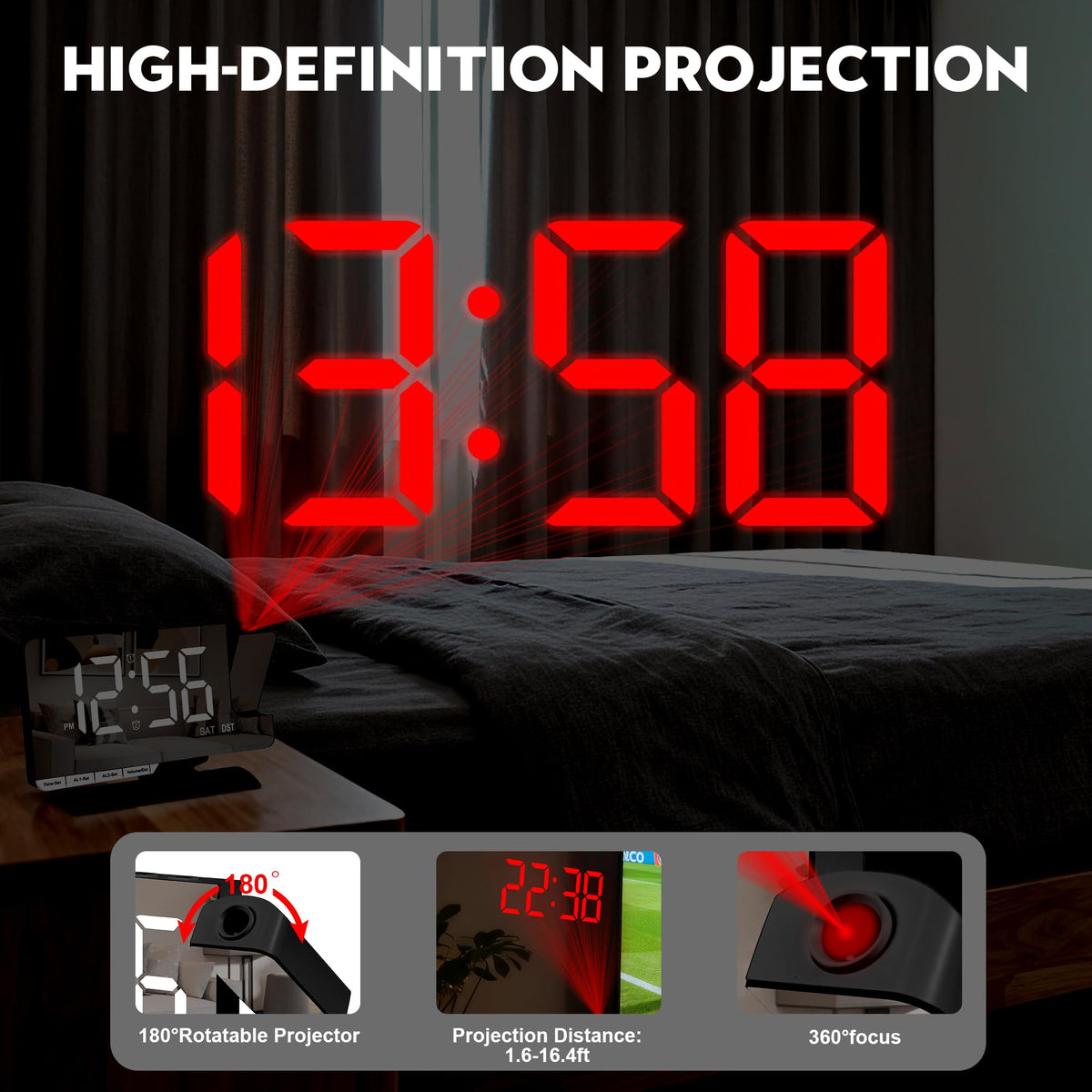 SZELAM clock provides USB-C and USB-A ports to charge devices overnight.