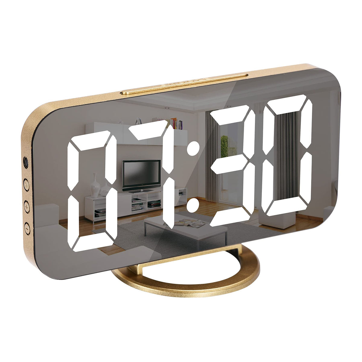 SZELAM gold finish desk clock adds warm decor
