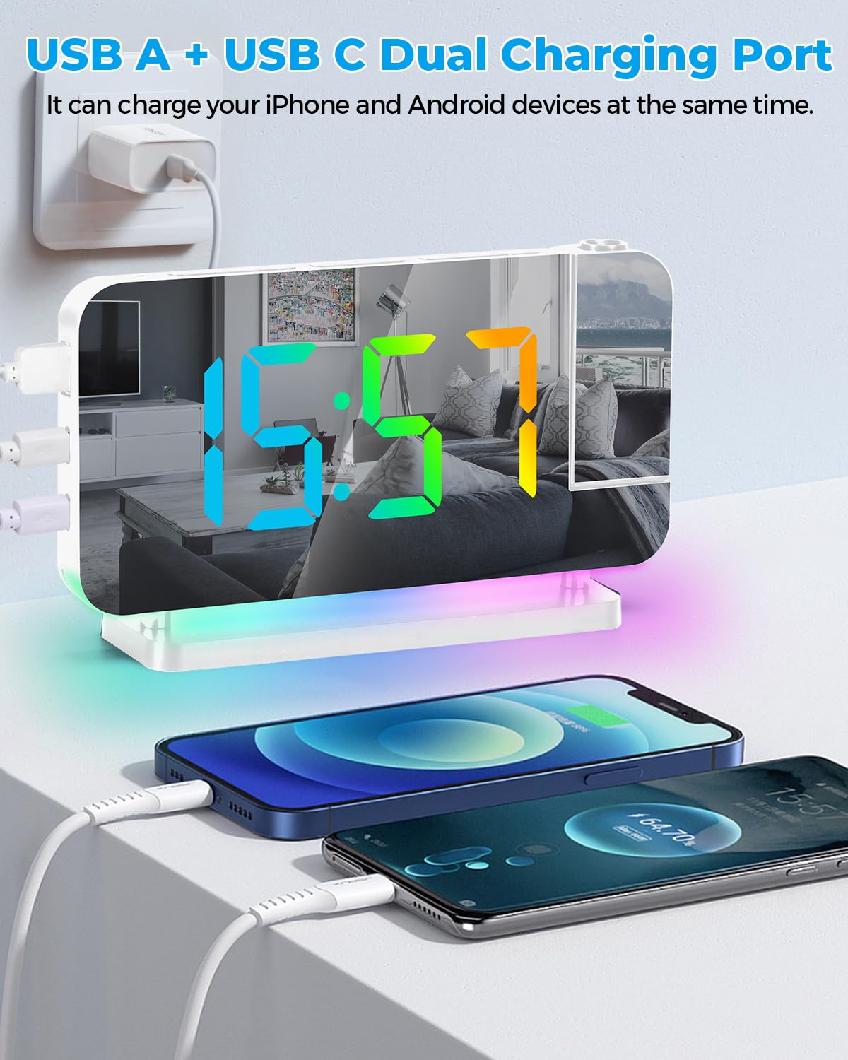 SZELAM mirror surface doubles as vanity mirror on desk