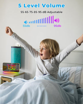 SZELAM Projection Clock 5-level volume suits different wake-up needs.