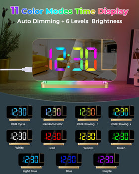 SZELAM Projection Clock RGB night light offers vivid color options for mood lighting.