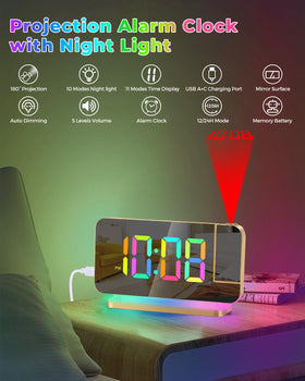 SZELAM Projection Clock rotatable projector casts time on wall or ceiling.