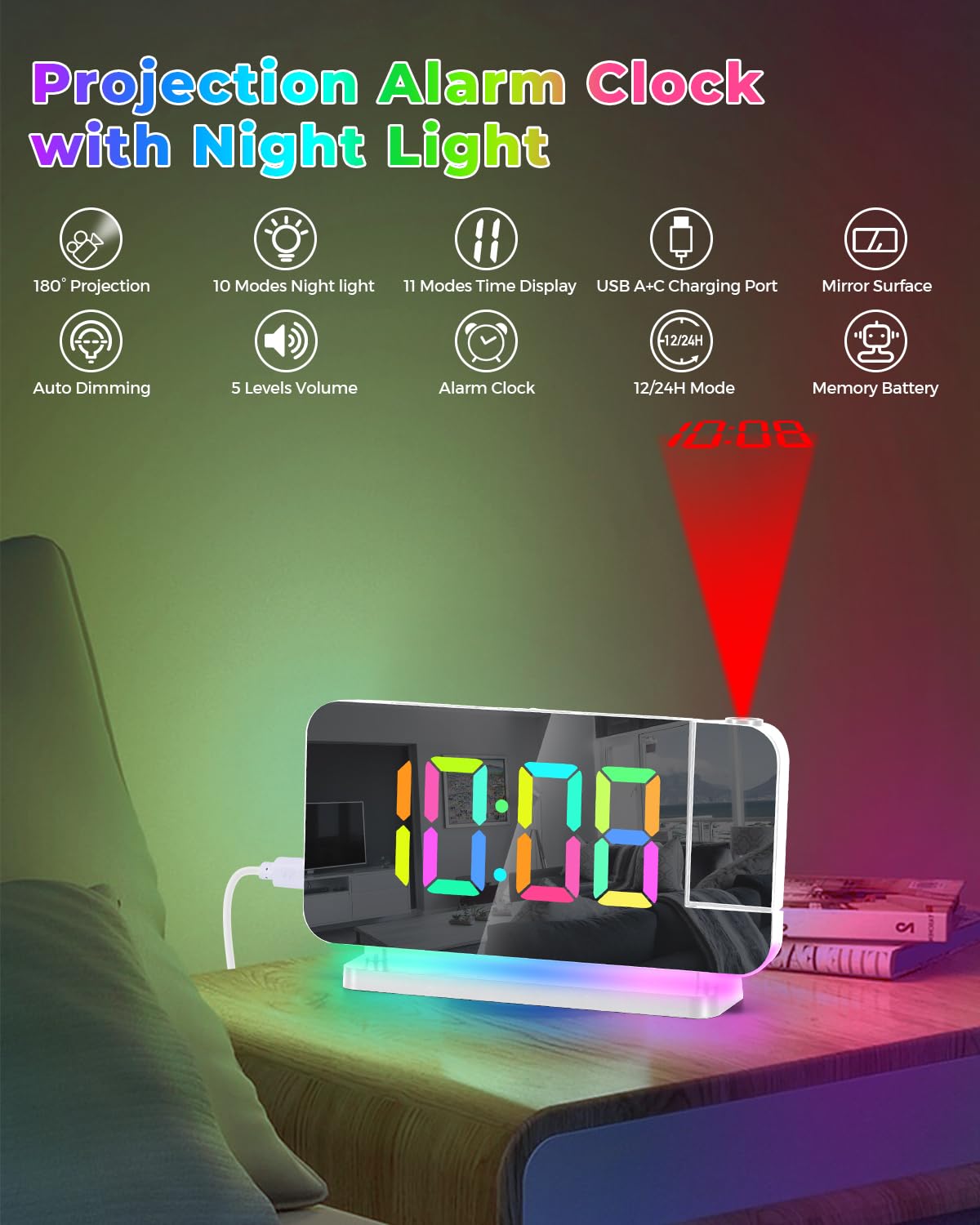 SZELAM projector rotated to 90 degrees for wall or ceiling viewing
