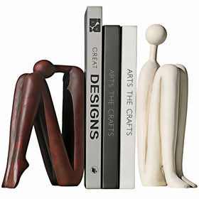 SZGYCSM resin book ends white abstract thinker elevate desk organization