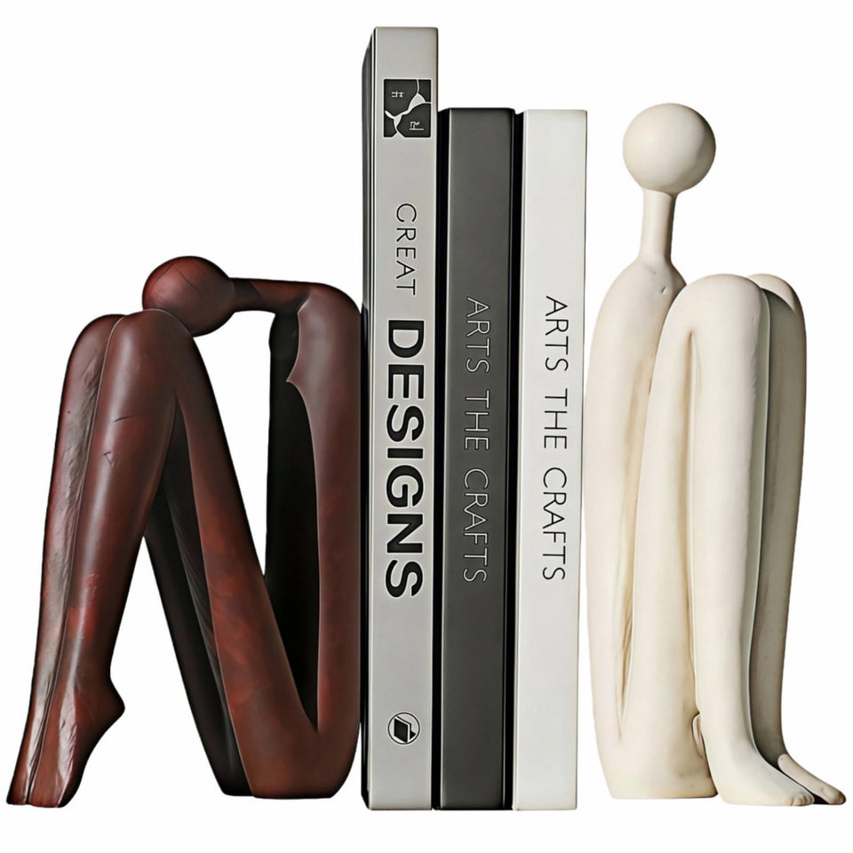SZGYCSM resin book ends white abstract thinker elevate desk organization
