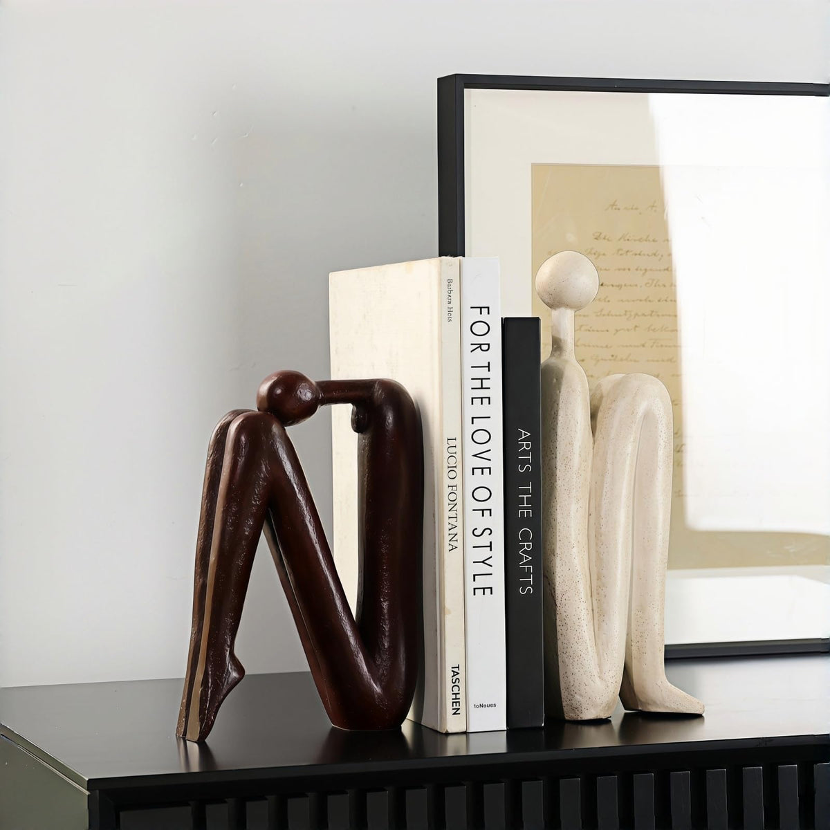 SZGYCSM heavy duty resin book ends with matte finish stay upright