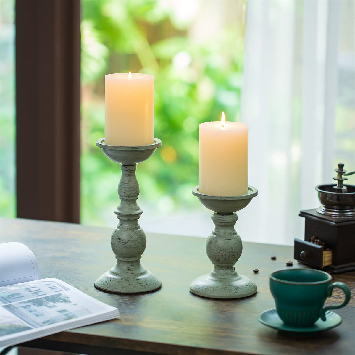 Sziqiqi retro iron candle holder, large size for dramatic centerpieces.