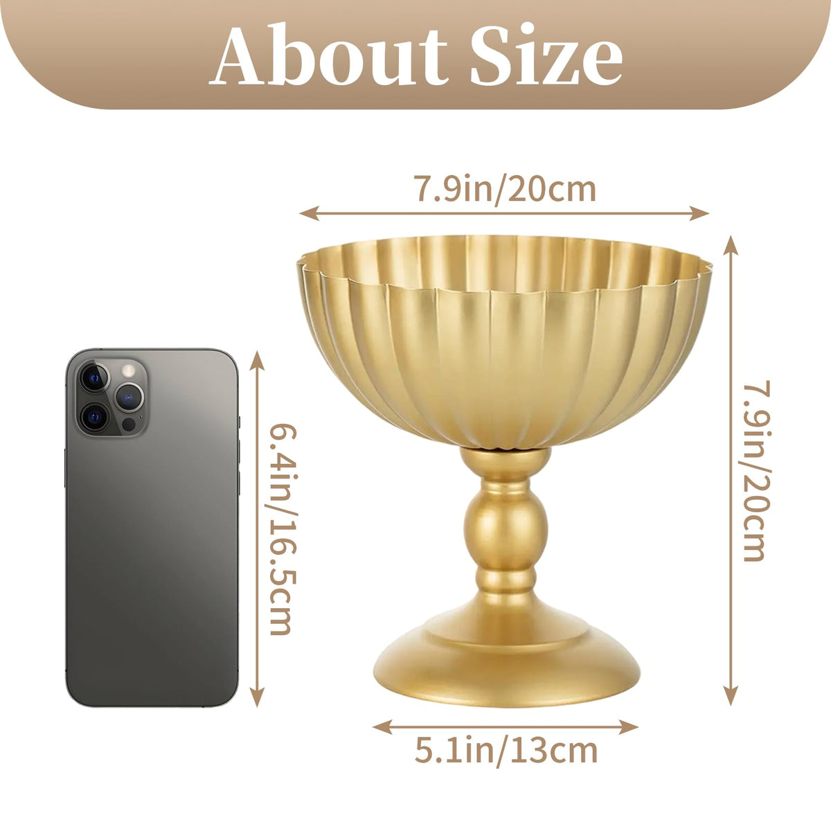 Sziqiqi gold compote vase enhancing dining table ambiance