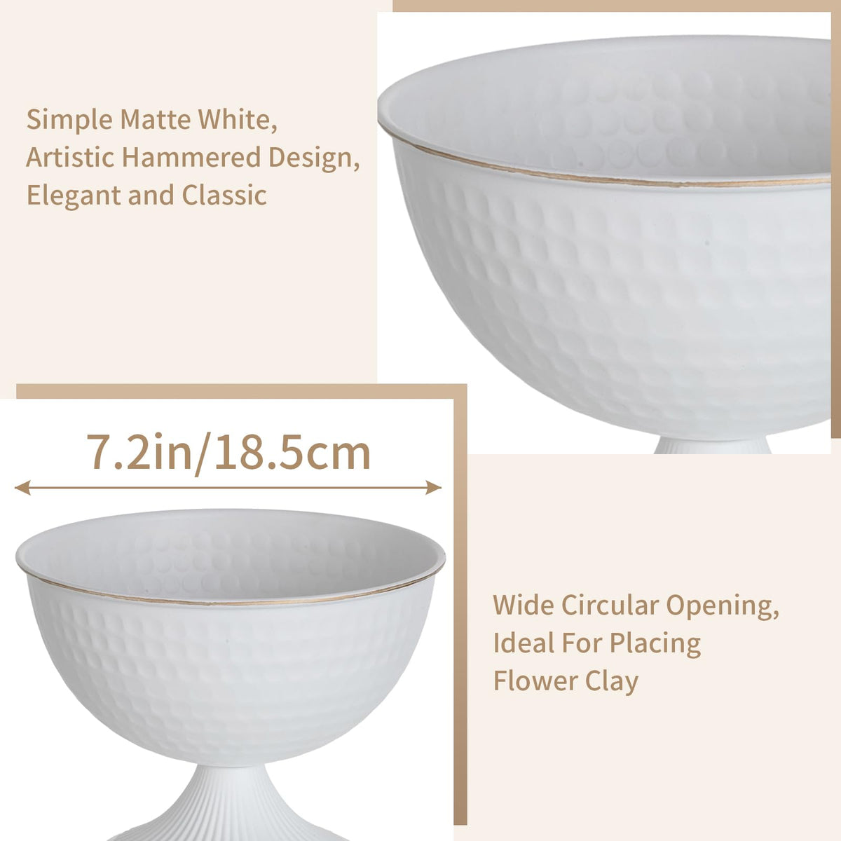 Sziqiqi urn vases easy-assembly design with two-part pedestal.