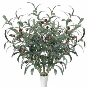SzJias olive branch with textured leaves adds natural elegance to living room decor.