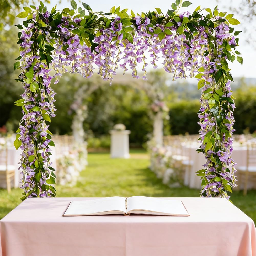 SzJias wisteria silk flowers closeup with lifelike petals.