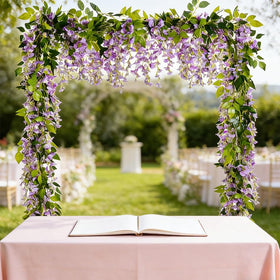 SzJias wisteria silk flowers closeup with lifelike petals.