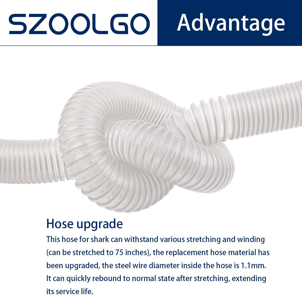 Szoolgo steel-wire core hose supports flexible, resilient cleaning