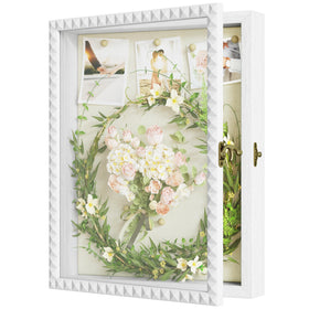 SZQINJI Shadow Box Frame with diamond door design for elegant keepsake display