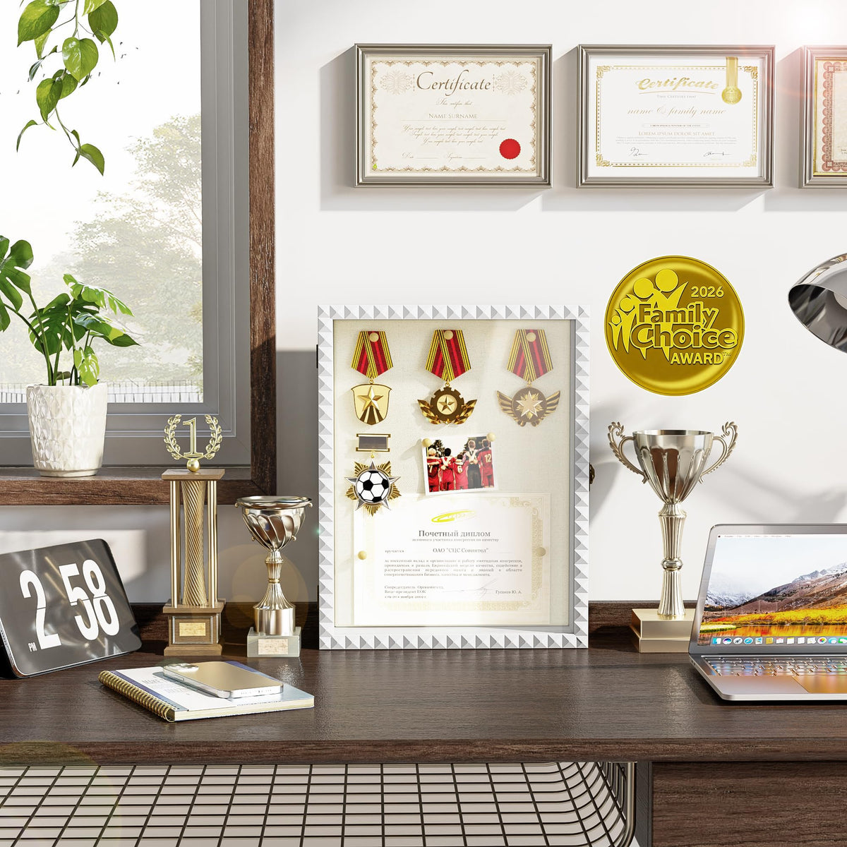 SZQINJI Shadow Box Frame vintage lock design enables easy item updates