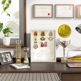 SZQINJI Shadow Box Frame vintage lock design enables easy item updates