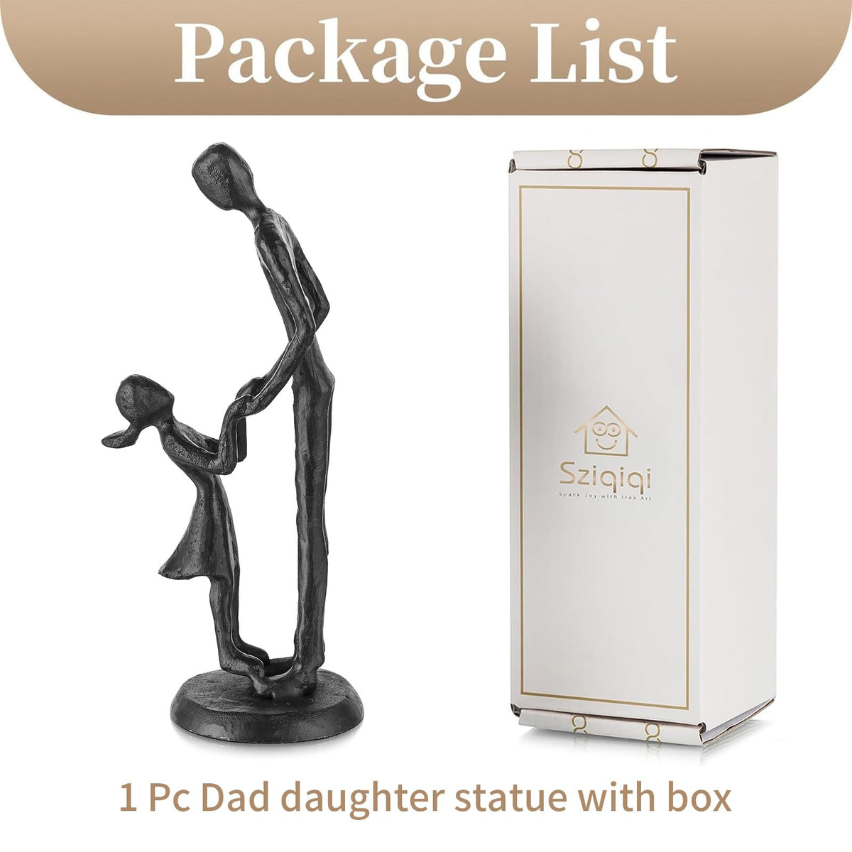 Sziqiqi sentimental sculpture celebrates bonding moments between dad and daughter.