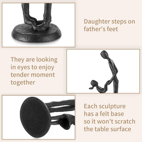 Sziqiqi father-daughter figurine featuring detailed pose for shelf or mantel display.