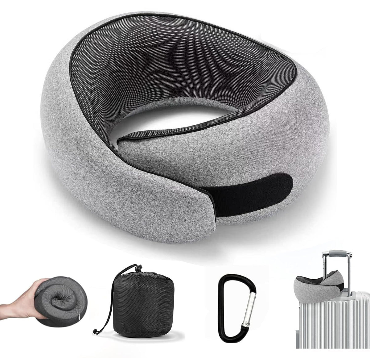 SZXYX Travel Pillow memory foam front view offers steady neck support during travel