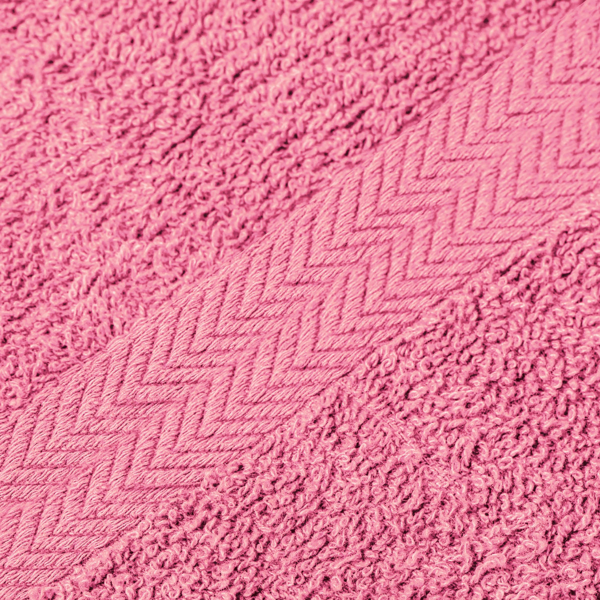 T & L closeup stitching on bath towel; reinforced edges for durability.