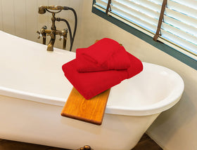 Stacked Burgundy set shows eight-piece coverage for home use