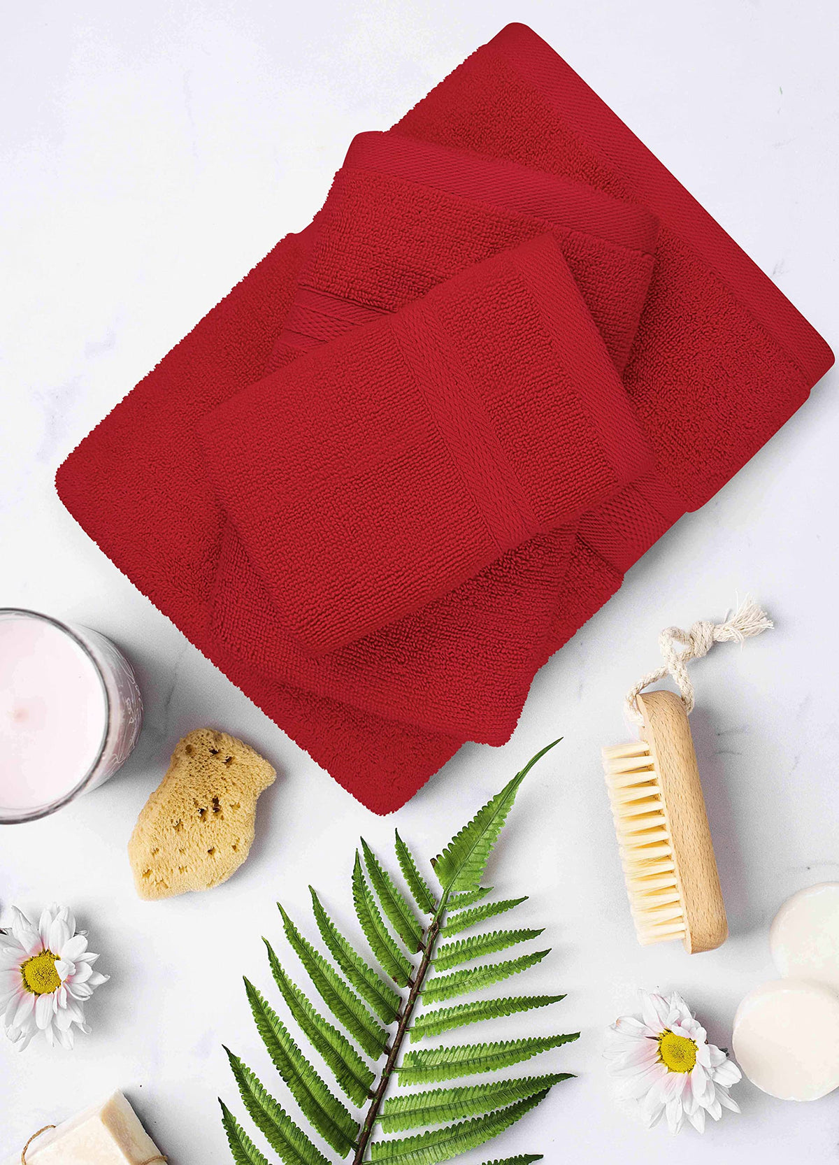 T&L Burgundy hand towels on rack, quick-drying and versatile