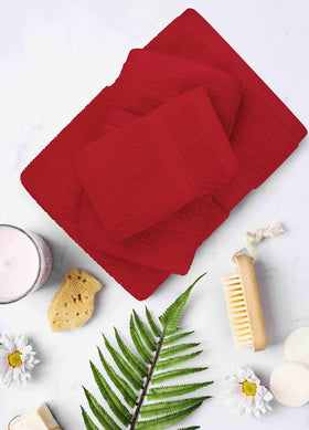 T&L Burgundy hand towels on rack, quick-drying and versatile