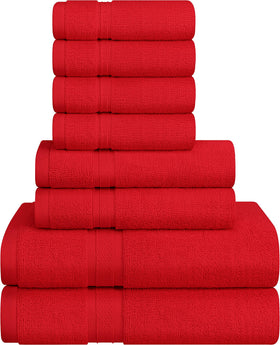 T&L Burgundy bath towel set folded, ready for use and soft