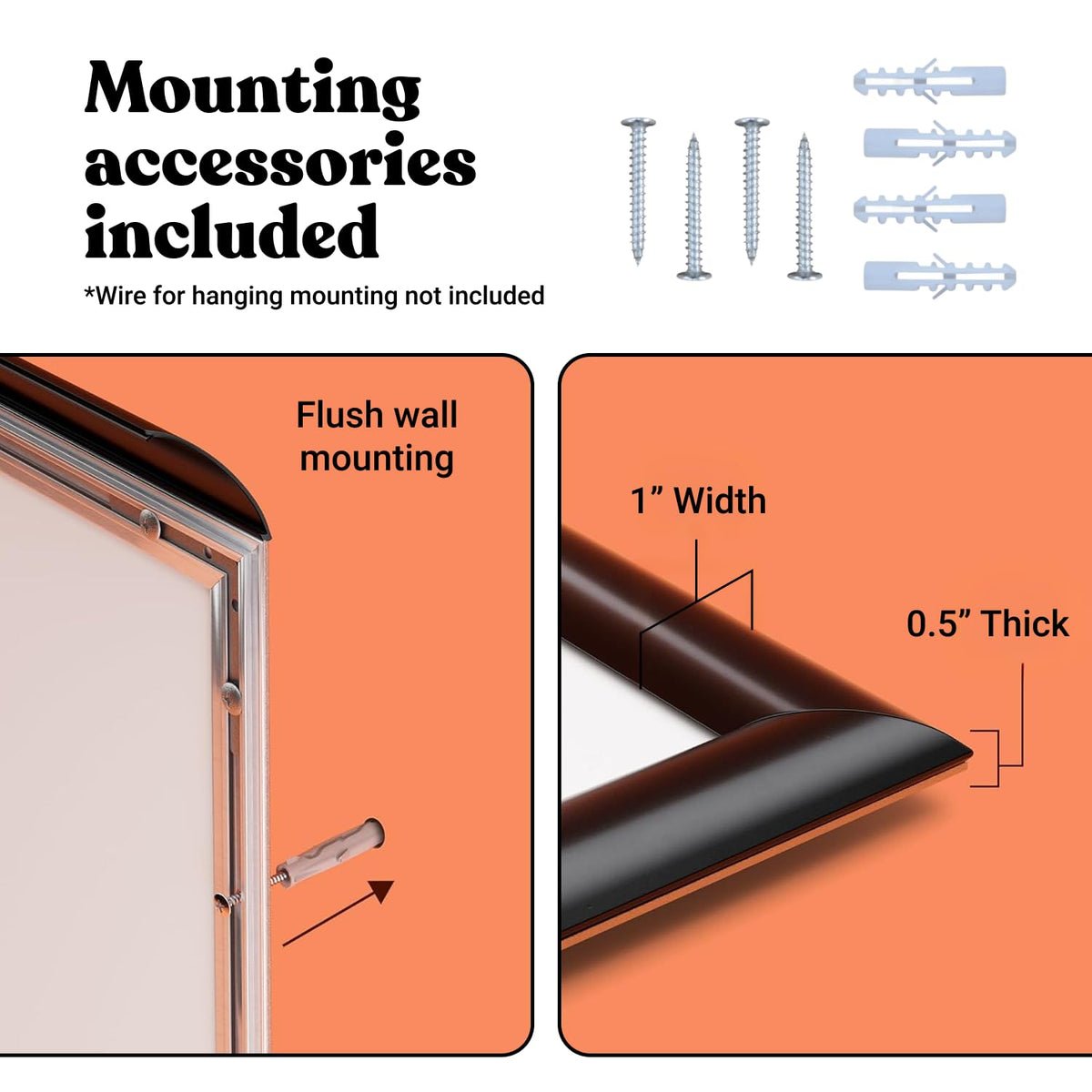T-SIGN 24x36 frame black satin finish blends with decor