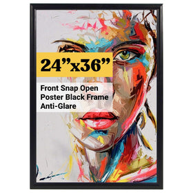 T-SIGN 24x36 frame front view with black satin finish for wall display