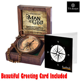 TA dizayn Man of God Compass closeup brass texture and details