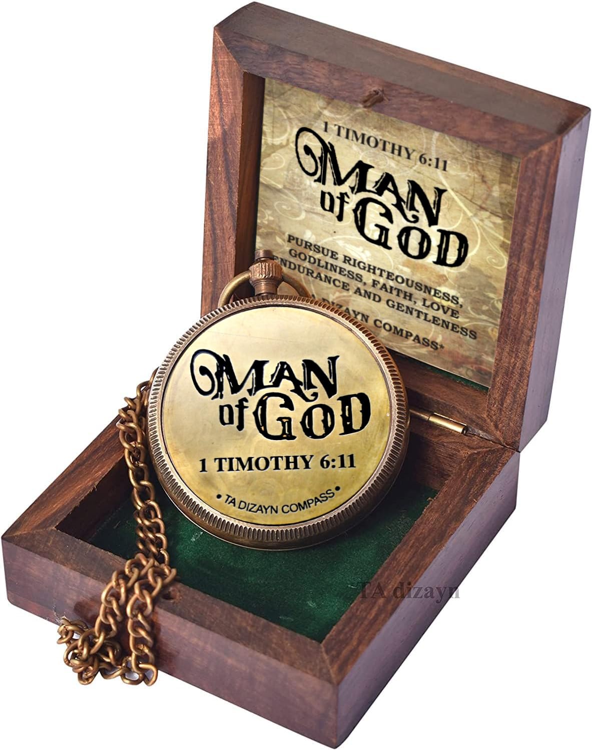 Gift-ready packaging image for TA dizayn Man of God Compass