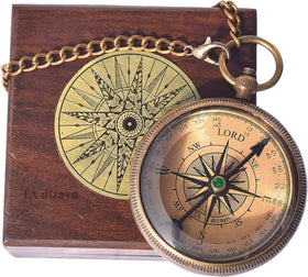 Back verse inscription visible inside TA dizayn Man of God Compass box