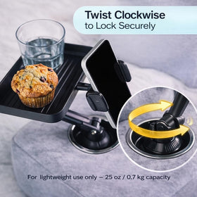 TabCouchCaddy cup holder and phone support keeps essentials within reach
