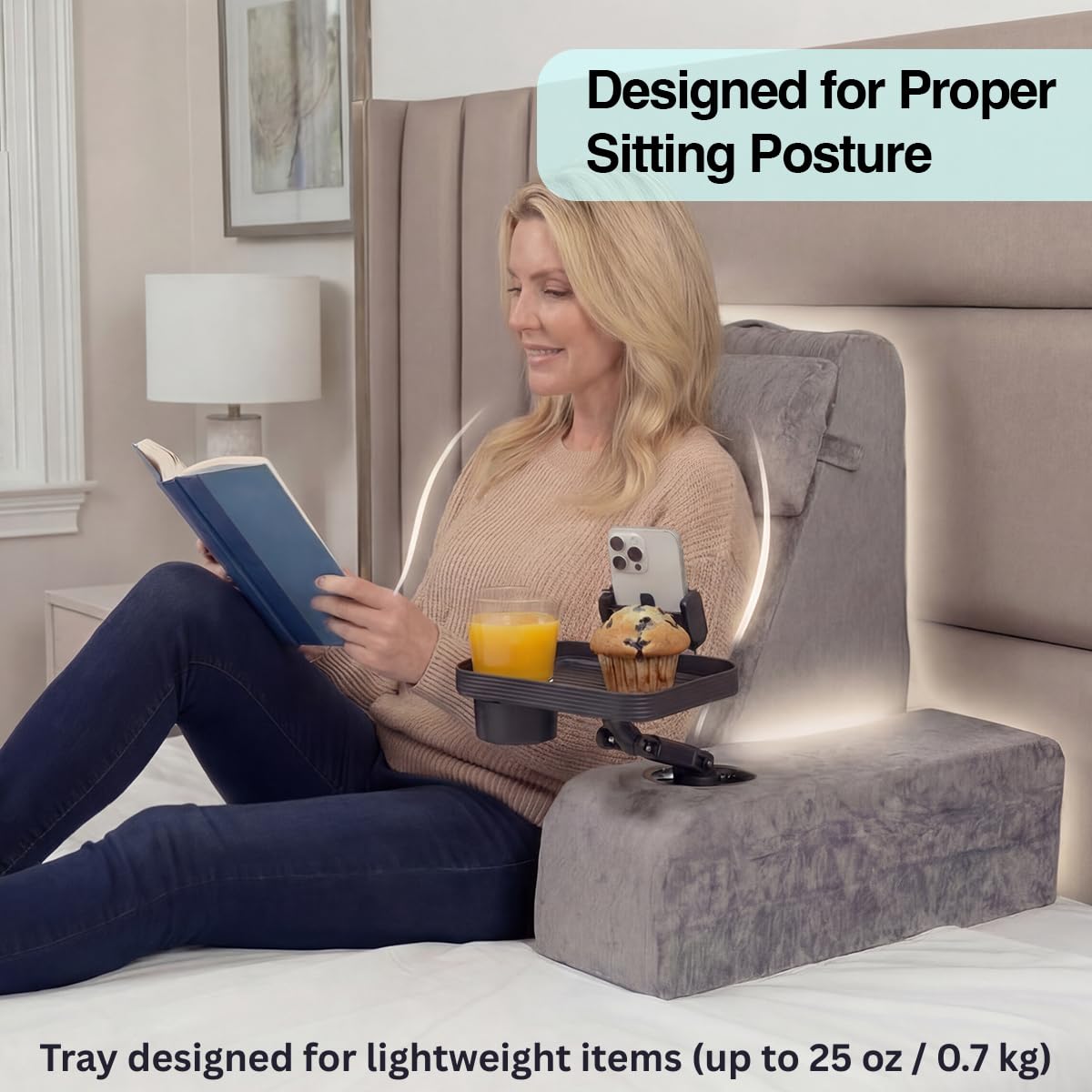 TabCouchCaddy detachable arms with tray system for flexible lounging