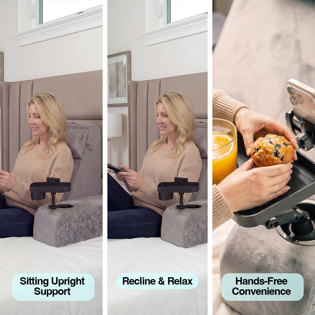 TabCouchCaddy ergonomic back support for long reading sessions