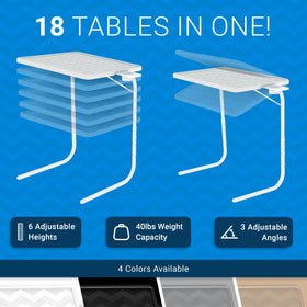 Table-Mate TV Tray Table with adjustable angles for ergonomic laptop use.