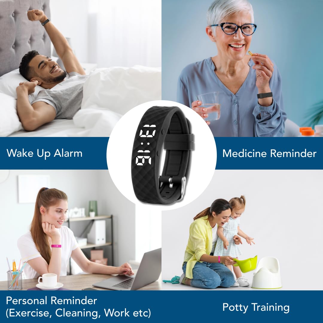 Tabtime wristband charging with rechargeable battery for long-lasting use.