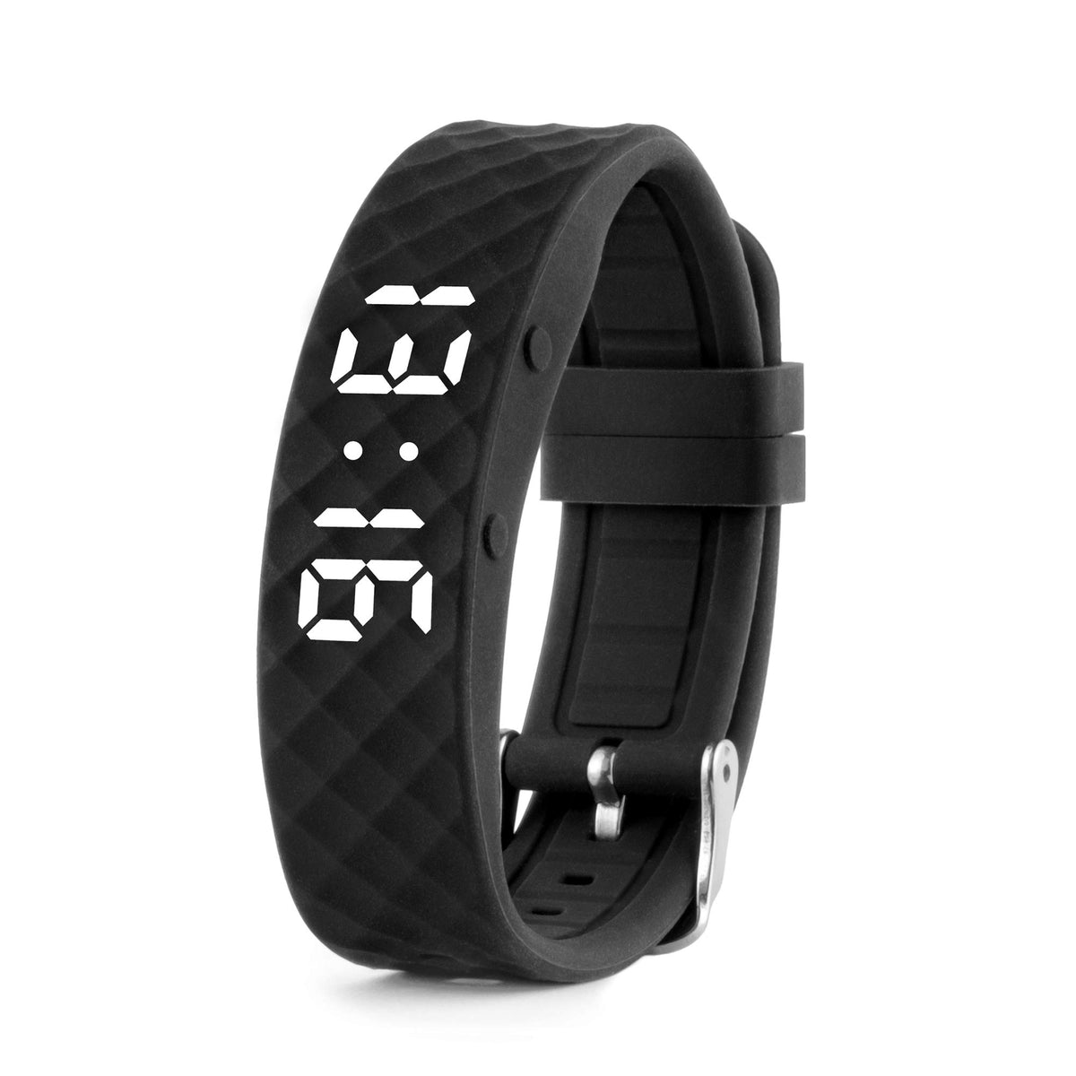 Tabtime vibrating alarm wristband on the wrist with discreet reminders for the day.