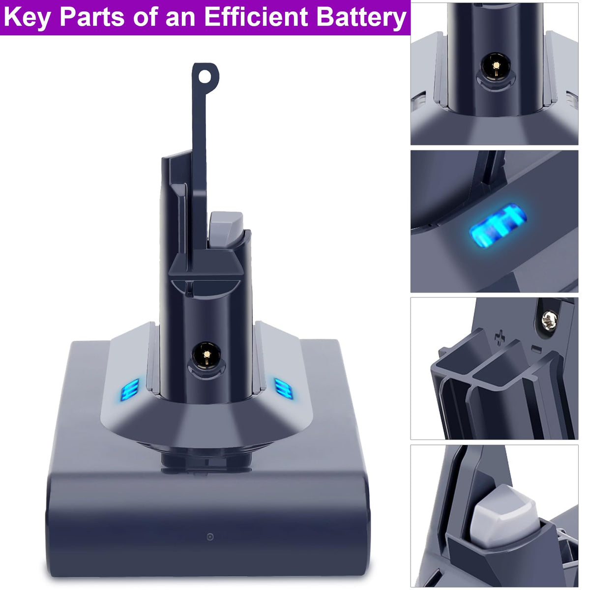 Tacerny V8 battery in wall-mount charging setup.