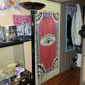TACHILC beaded curtain 90 strings view, balances light and privacy