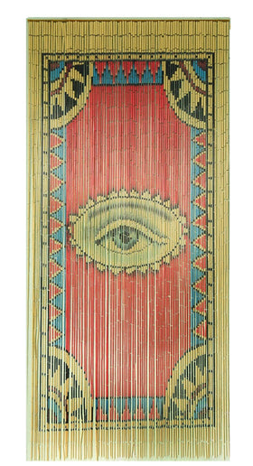TACHILC beaded curtain doorway eye design front view, boho focal point with subtle privacy